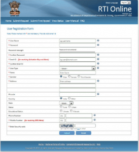 RTI Personal information