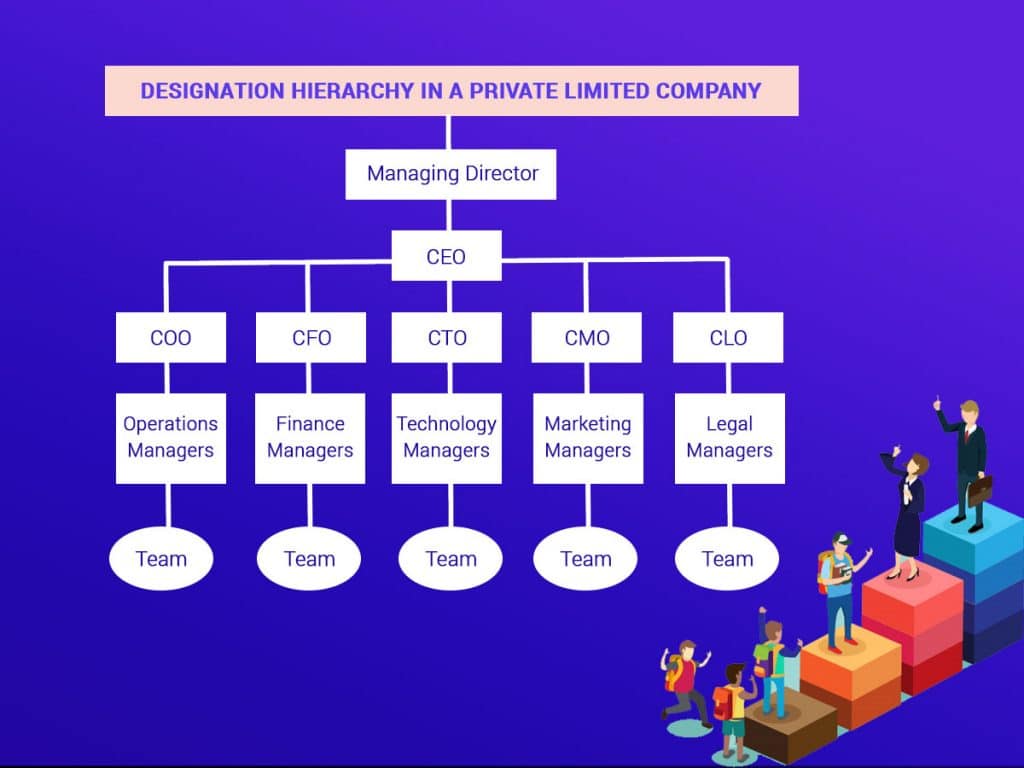 Read About Designation Hierarchy in a Private Limited Company - Enterslice