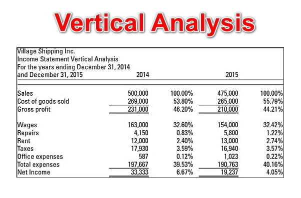 vertical analysis in Financial analysis