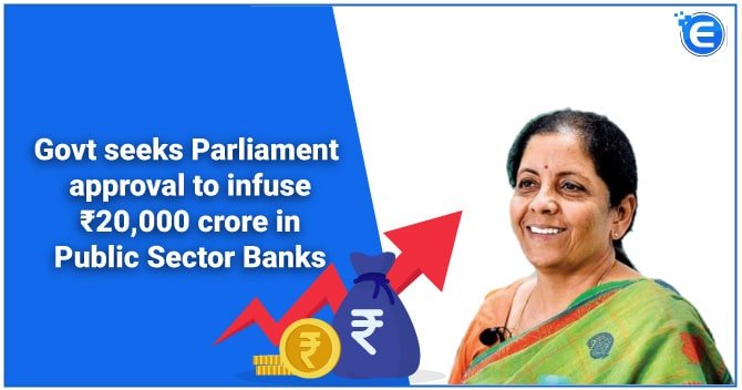 Govt seeks Parliament approval to infuse ₹20,000 crore in PSBs