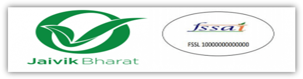 Jaivik Bharat and FSSAI logo license number