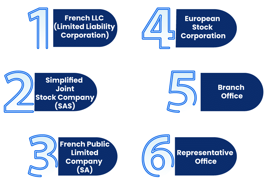 Eligible Business Structures under Company Registration in France