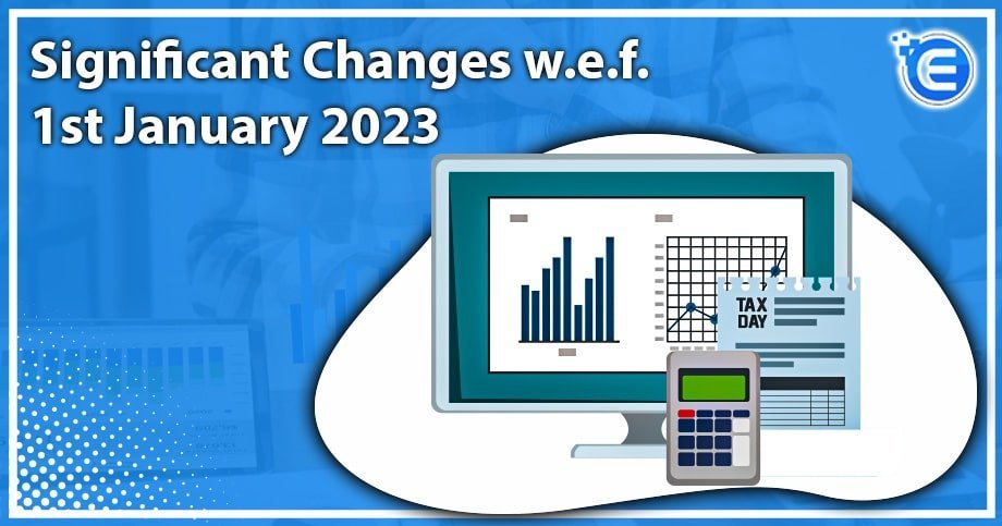 Significant Changes w.e.f. 1st January 2023